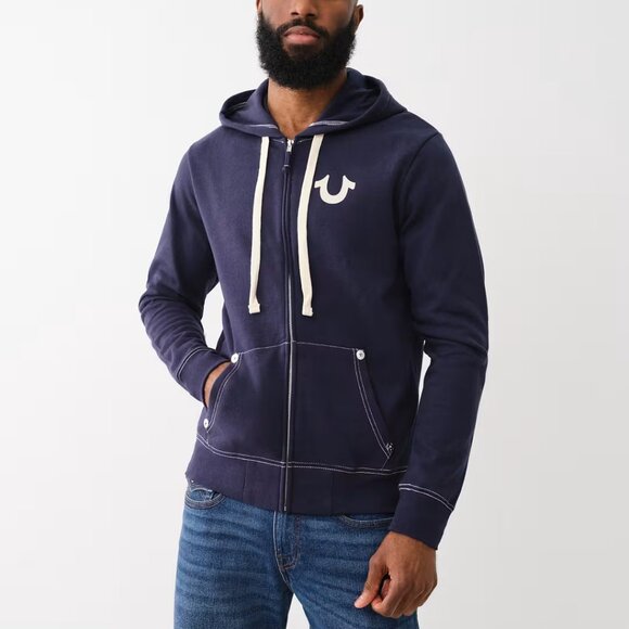 True Religion Other - True Religion Buddha Full Zip Hoodie Navy Blue 2X XXL Mens Sweatshirt